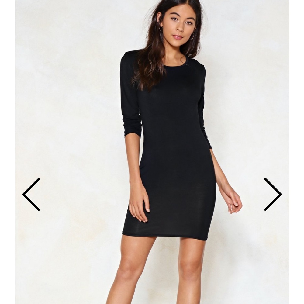 Nasty gal ribbed scoop neck long sleeves Bodycon